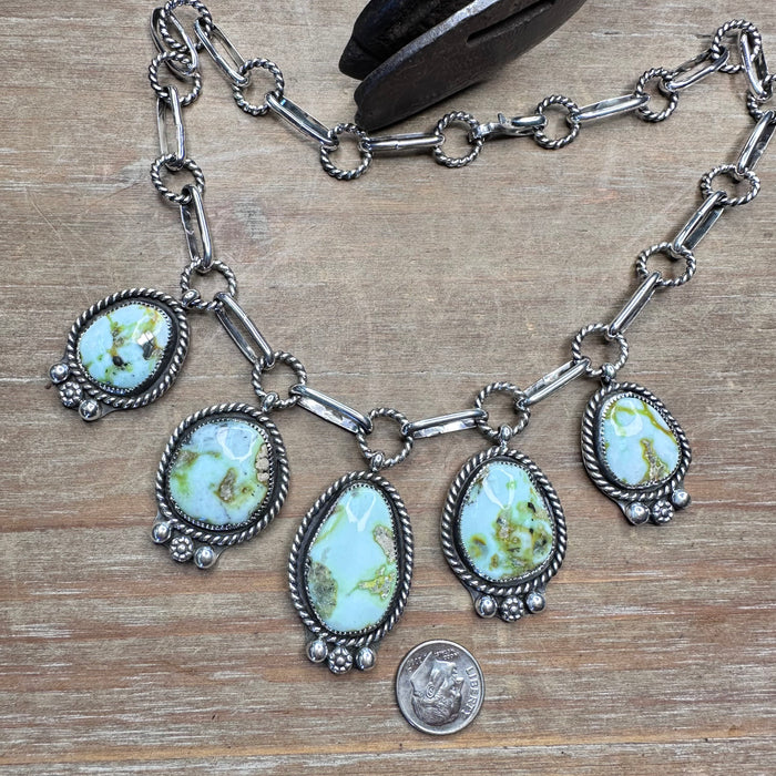 Palomino Variscite dangle necklace