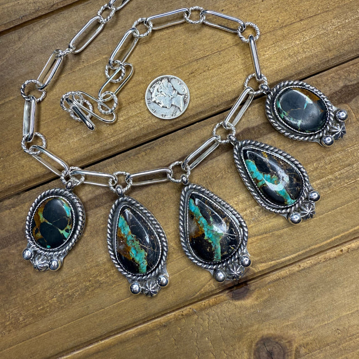 Blackjack Turquoise with handmade chain