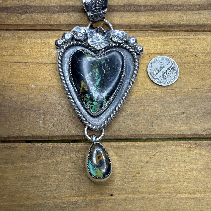 Blackjack heart pendant without chain