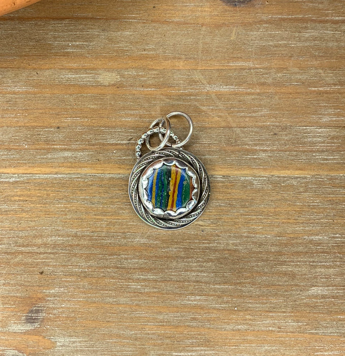 Small Calsilica pendant with 18 inch chain