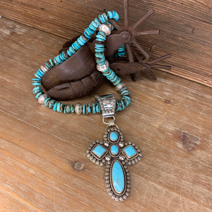 Turquoise cross necklace