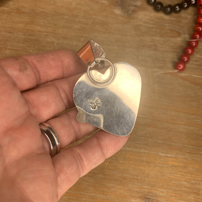 Dentritic opal heart pendant no chain