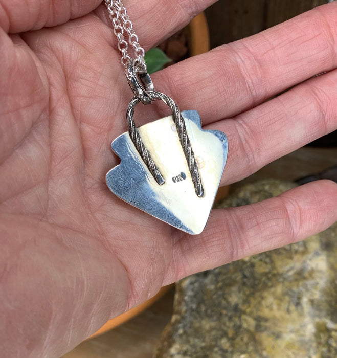 Turquoise #8 arrowhead  pendant with 18 inch chain