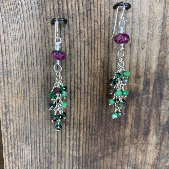 Ruby zoisite earrings