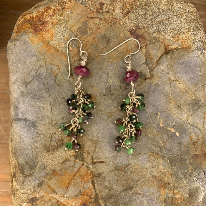 Ruby zoisite earrings