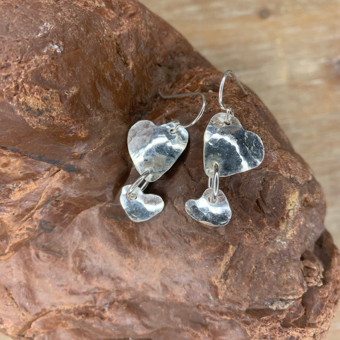 Double heart earrings