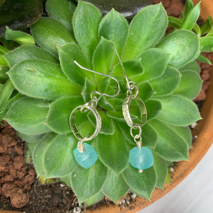 Sea green chalcedony earrings