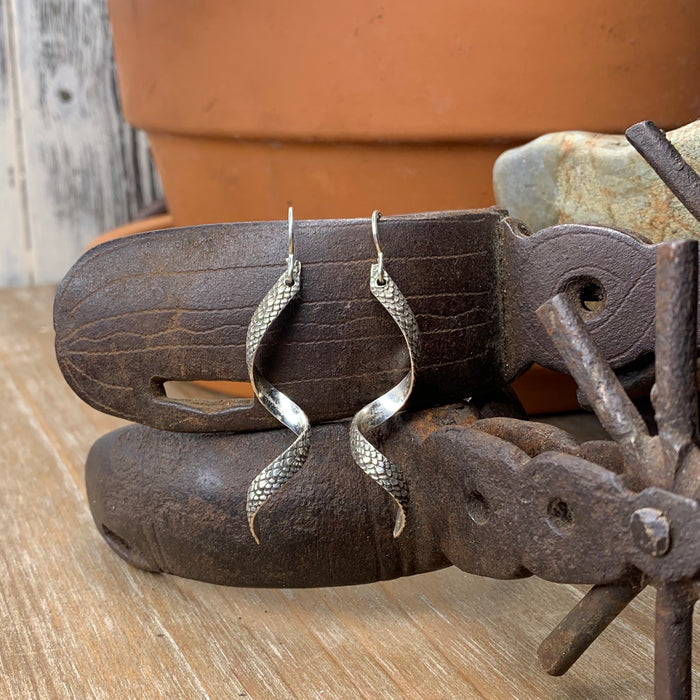 Dragon skin  spiral earrings