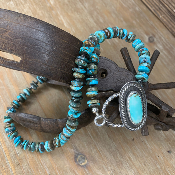 Front closing turquoise necklace