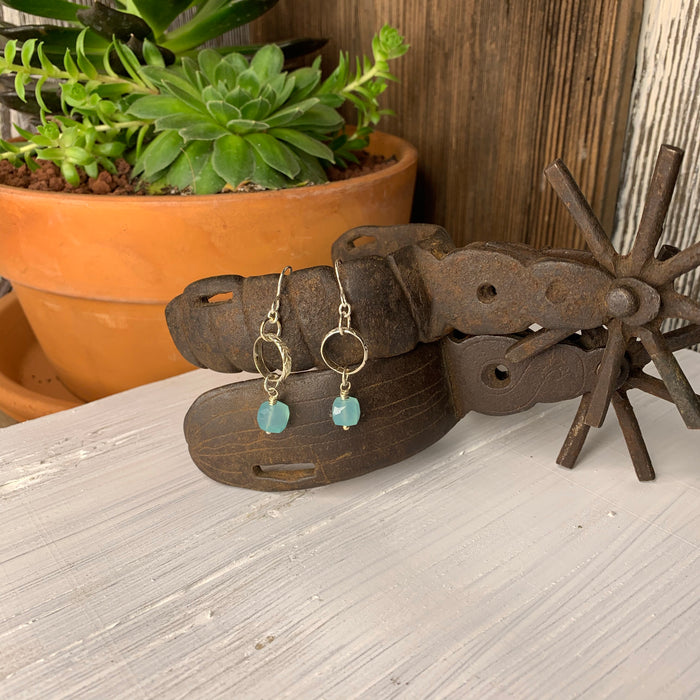 Sea green chalcedony earrings