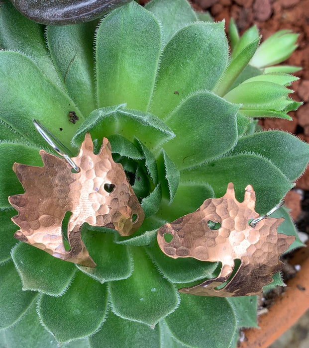 Hammered silver horse head earrings