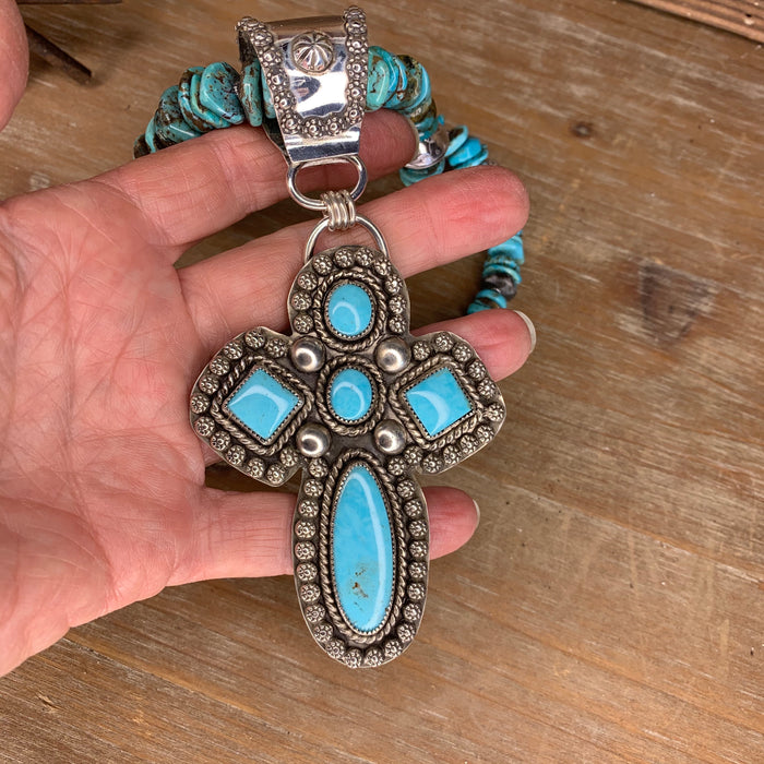 Turquoise cross necklace