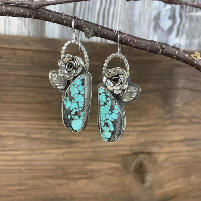 Black and blue Hebei turquoise earrings