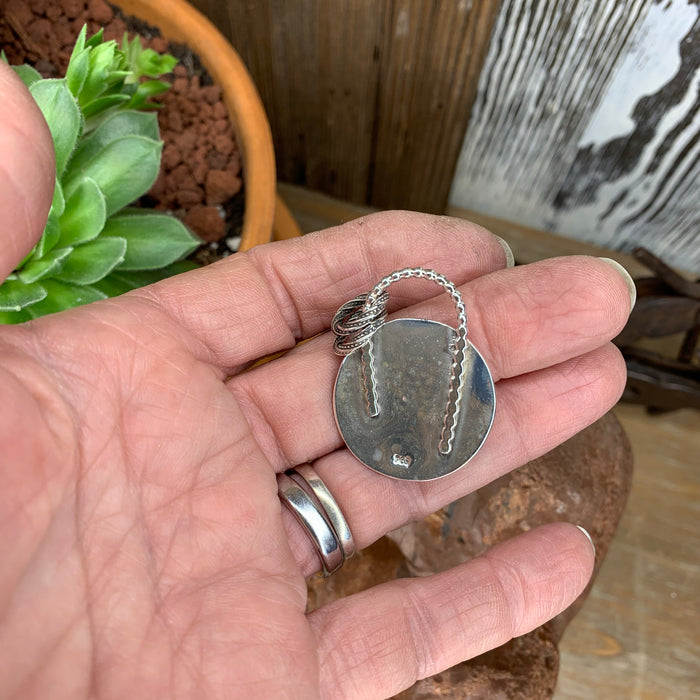 Picture jasper pendant with 18 inch chain