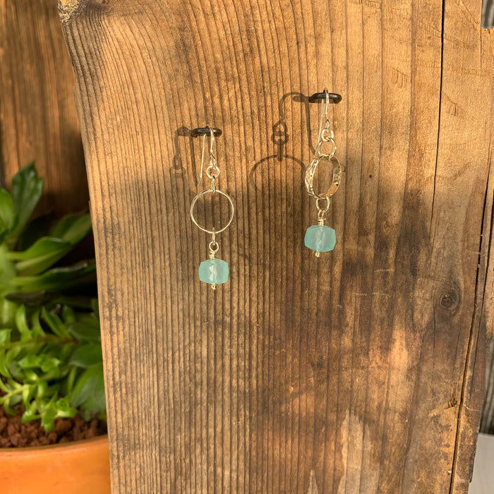 Sea green chalcedony earrings