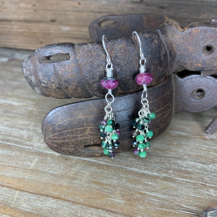 Ruby zoisite earrings