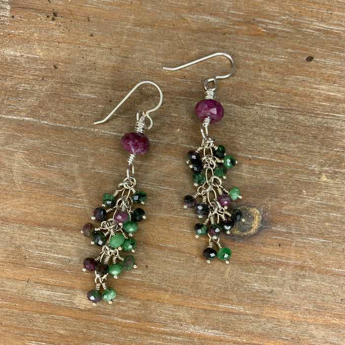 Ruby zoisite earrings