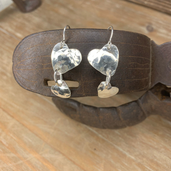 Double heart earrings