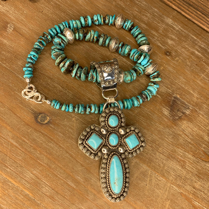 Turquoise cross necklace