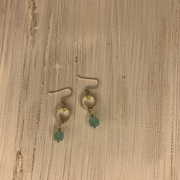 Sea green chalcedony earrings