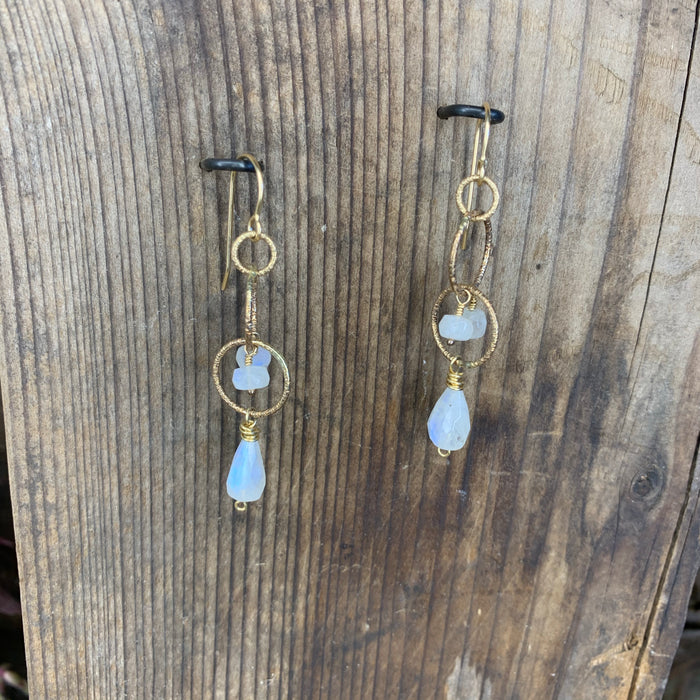 Rainbow moonstone earrings