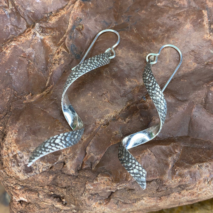 Dragon skin  spiral earrings