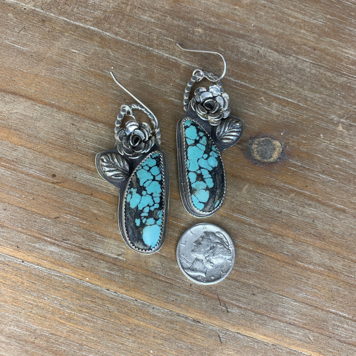 Black and blue Hebei turquoise earrings